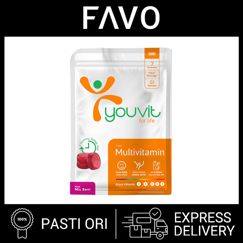 Jual Permen YouVit Multivitamin For Adults 7 Days 7 Gummies Shopee