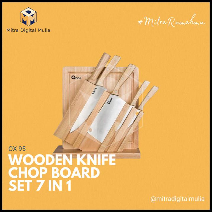 Jual Oxone Ox 95 Wooden Knife Chop Board Set 7 In 1 Shopee Indonesia