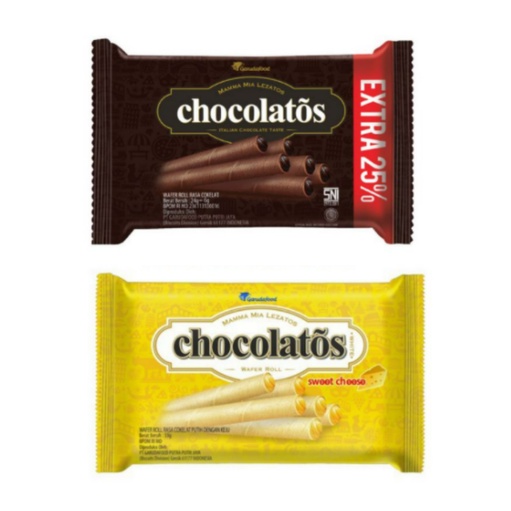 Jual CHOCOLATOS WAFER ROLL COKELAT PUTIH MINI PACK KEJU STICK COKLAT