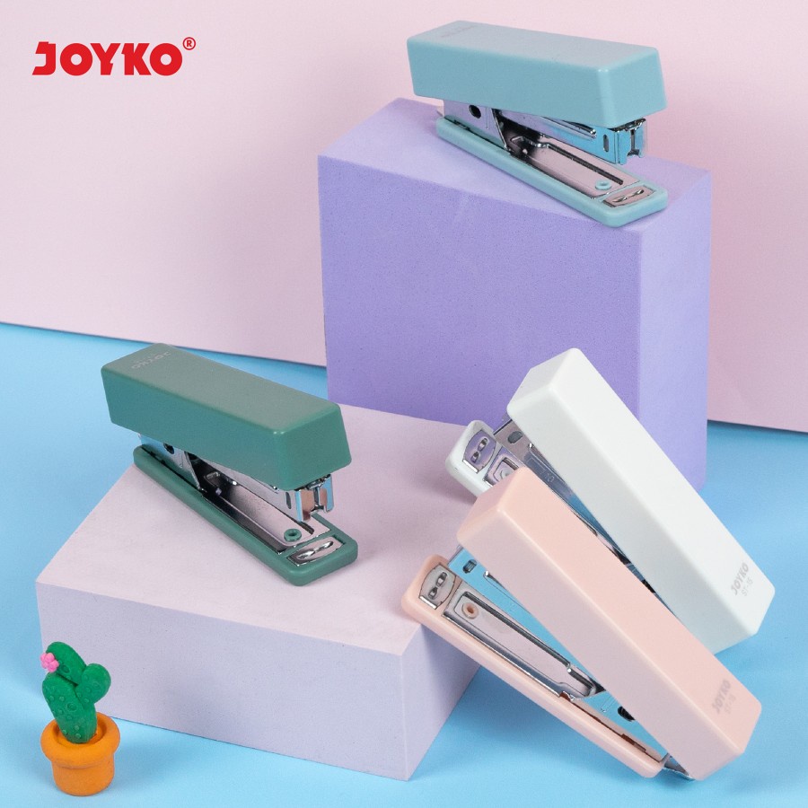 Jual STAPLER WARNA PASTEL JOYKO ST 15 STAPLES JEPRETAN PENJEPIT