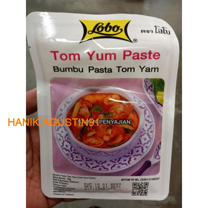 Jual LOBO TOM YUM PASTE 30 GRAM BUMBU MASAK INSTAN TOM YAM THAILAND