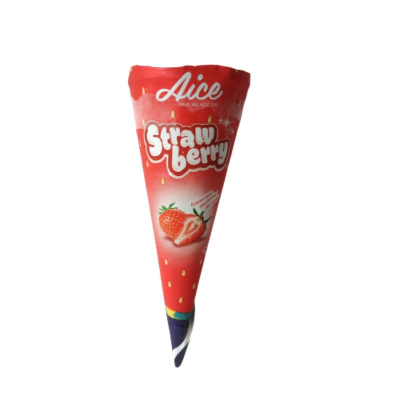 Jual Aice Es Krim Ice Cream Strawberry Cone Bandung Shopee Indonesia