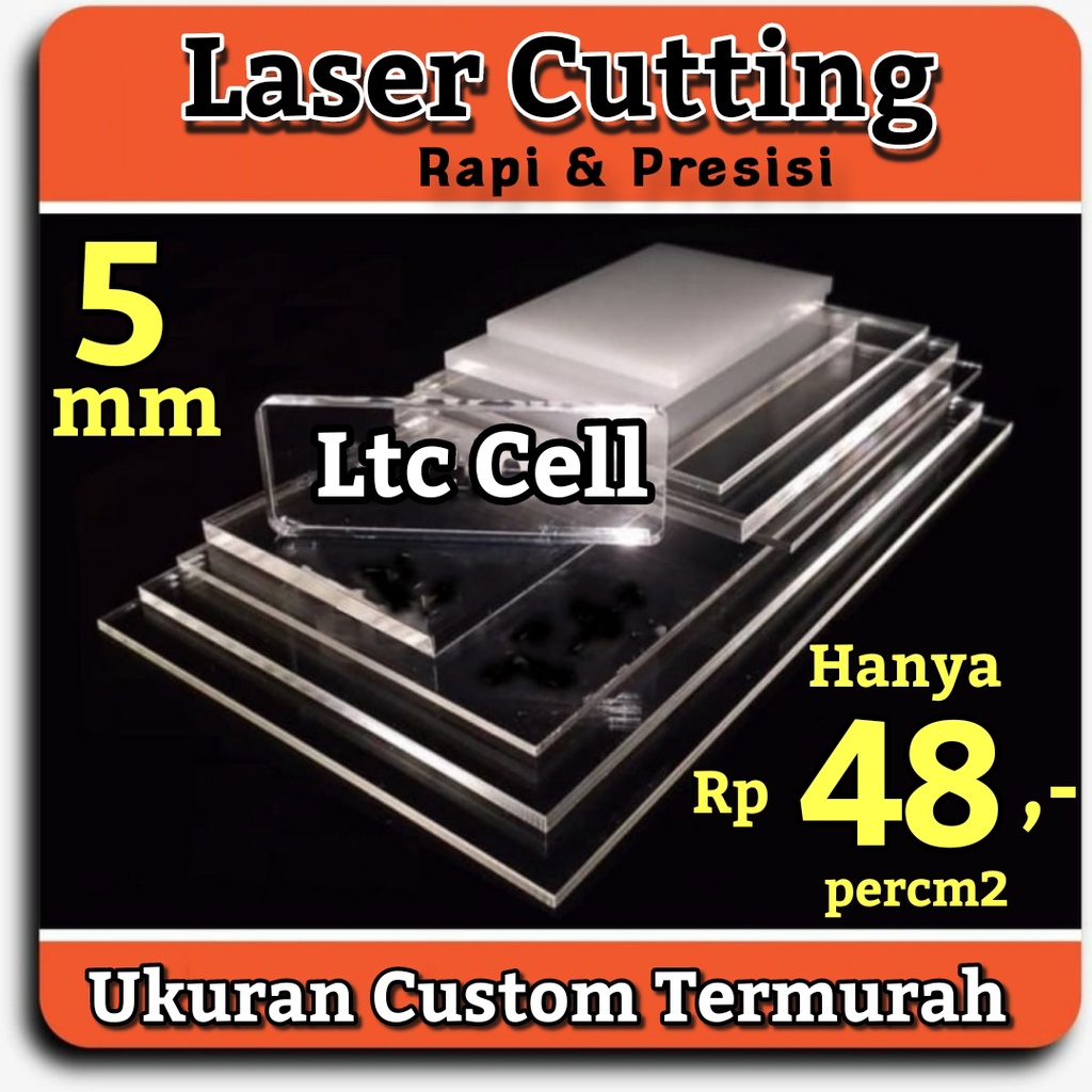 Jual Acrylic Mm Lembaran Bening Clear Akrilik Mm Custom Potong Laser