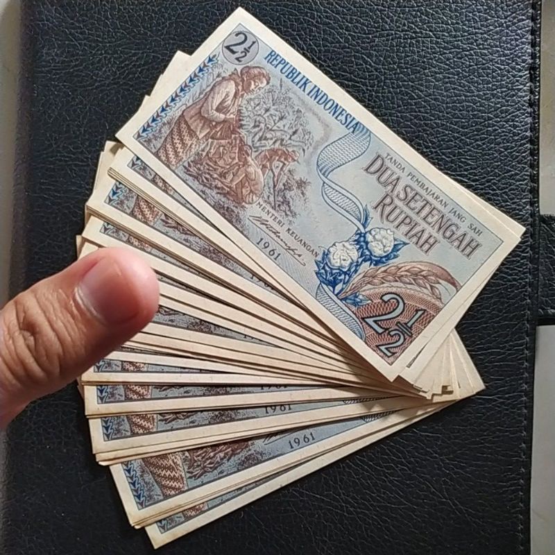 Jual Uang Kuno 2 Setengah Rupiah Seri Sandang Pangan Tahun 1961 Mahar