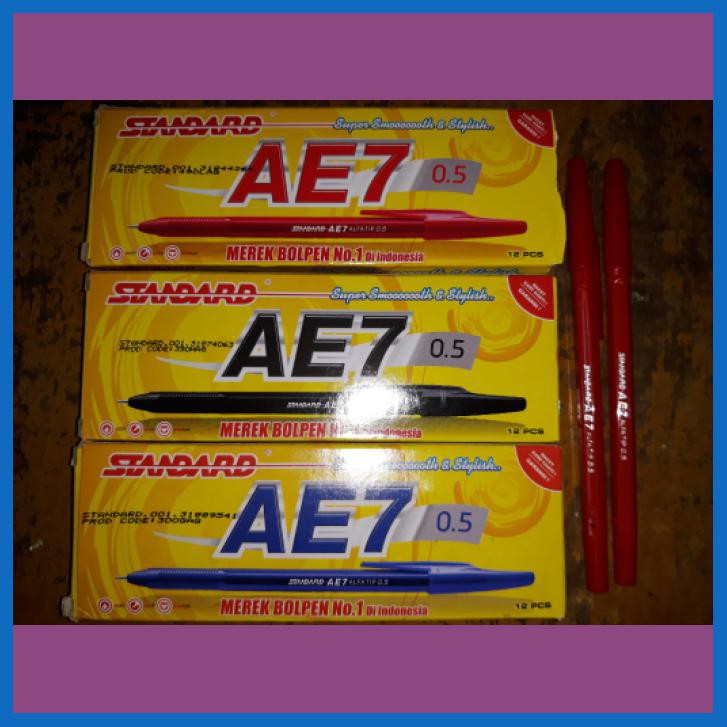 Jual PULPEN STANDARD AE7 PEN STANDARD AE 7 BIRU Shopee Indonesia