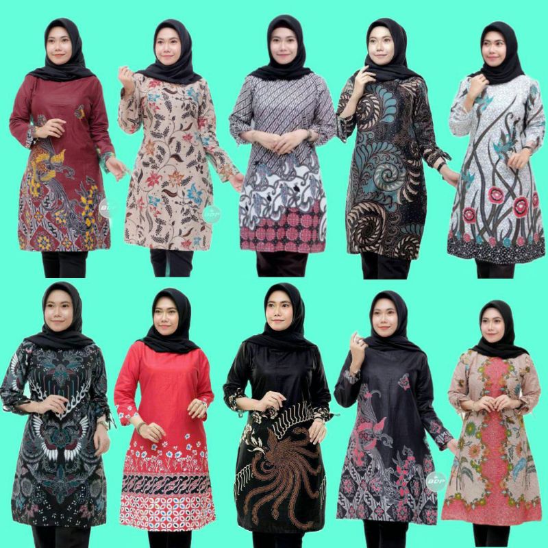 Jual Tunik Batik Wanita Size M Jumbo Ld 120cm Seragam Kantor Guru Kerja