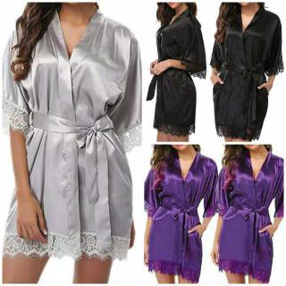 Jual Letta Lingerie Kimono Lingeri Sexy Lingeria Lace Satin Linjeri