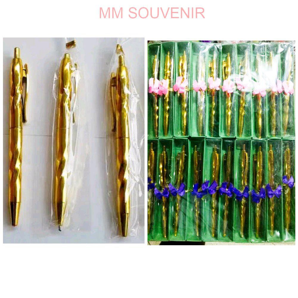 Jual Souvenir Pulpen Emas Ulir Box Warna Shopee Indonesia