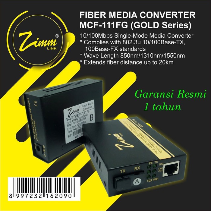 Jual Media Converter Mcf Fg Mbps Gold Series Zimmlink Fiber Optik