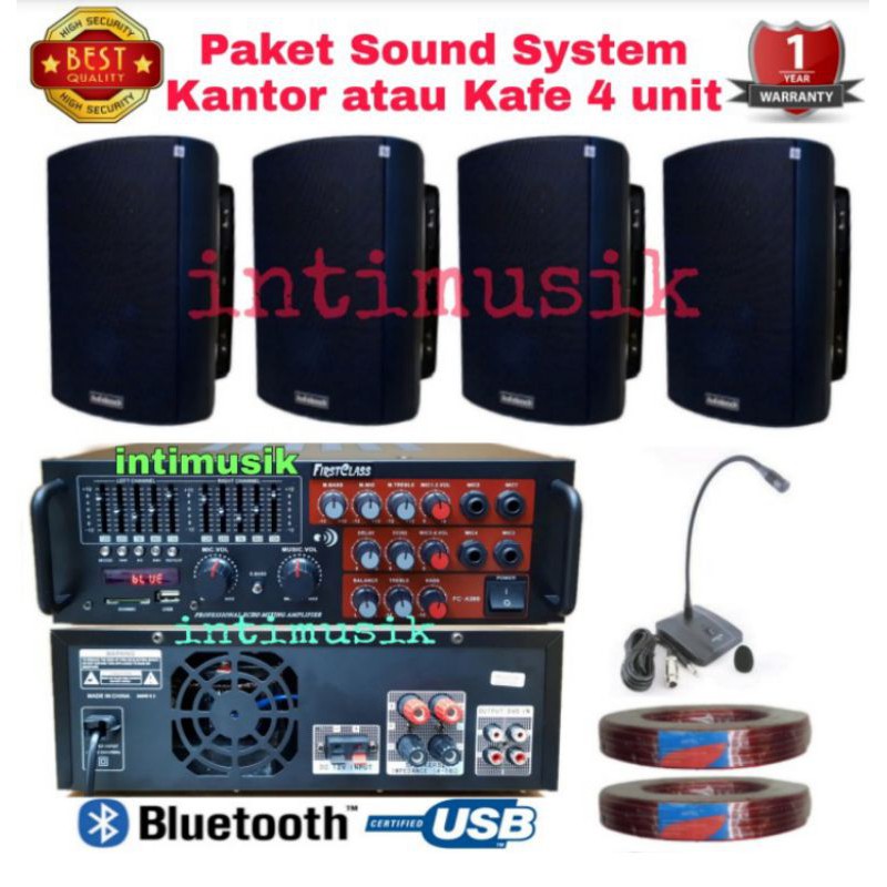 Jual Paket Sound System Indoor Kantor Kafe 4 Speaker Shopee