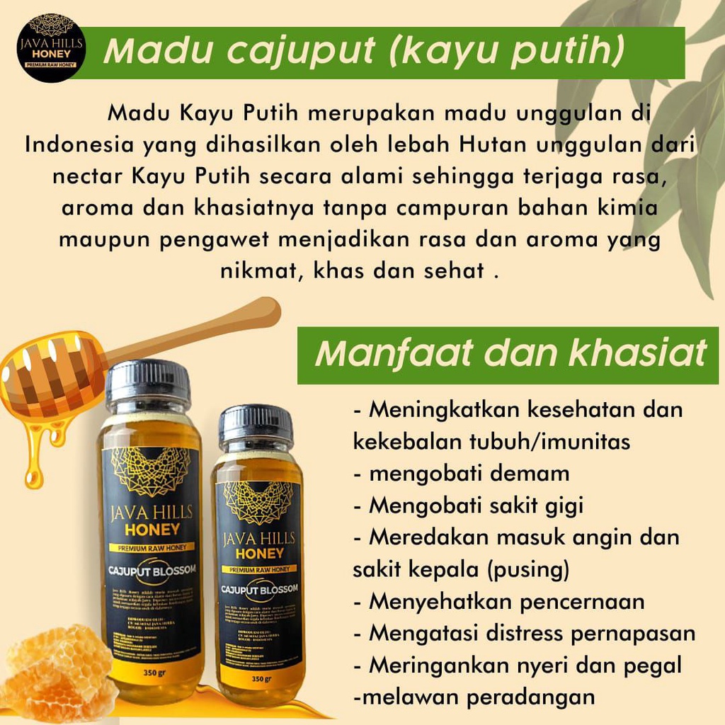 Jual Javahills Honey Madu Cajuput Madu Kayu Putih Java Hills Honey Madu