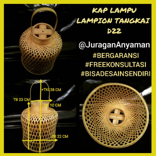 Jual Kap Lampu Lampion Tangkai D Kap Lampu Hias Kap Lampu Bambu