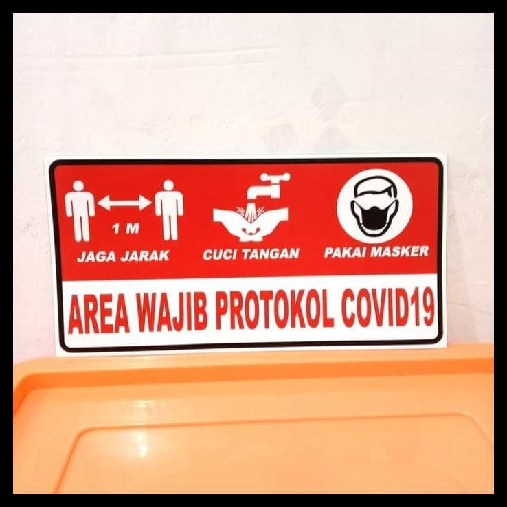 Jual Sign Sticker K Rambu Area Wajib Protokol Covid Safety Uk