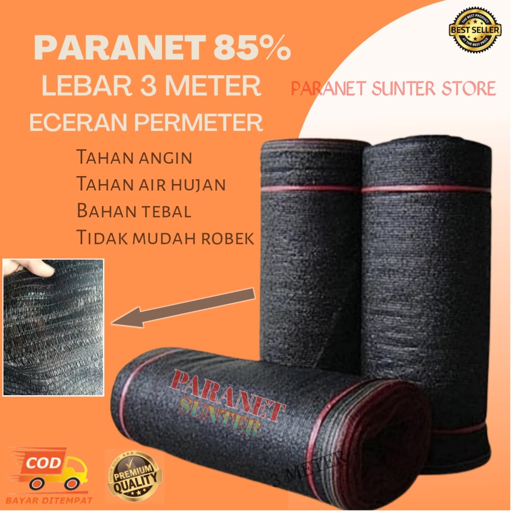 Jual Paranet 85 Lebar 3 Meter X Panjang Eceran Per Meter Grade A