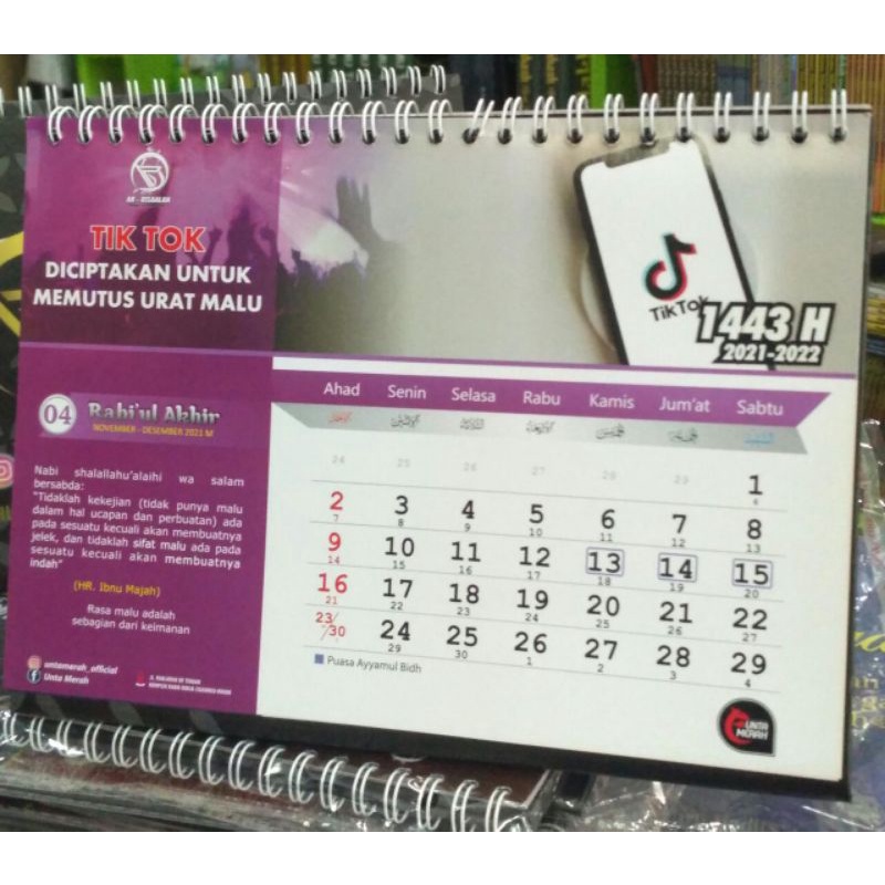 Jual Kalender Meja Hijriah 1443H Plus Masehi 2021 2022M Indonesia