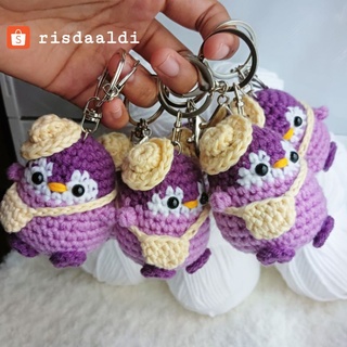 Jual Ready Stock Gantungan Kunci Amigurumi Keychain Penguin Milk