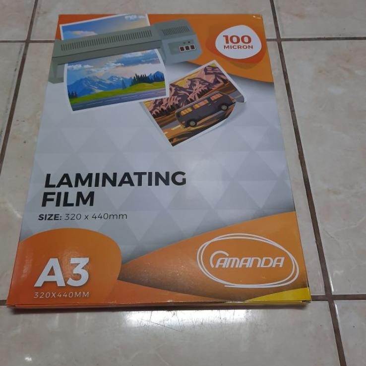 Jual PRODUK 7H0SY Plastik Laminating A3 Amanda 100 Micron 10 Lembar