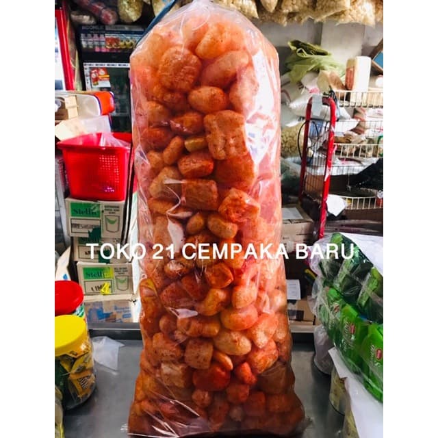 Jual Kerupuk Kulit Sapi Rasa PEDAS 1 KG Krupuk Kulit Pedas Murah Enak