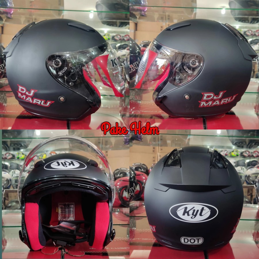 Jual Helm Kyt Dj Maru Hitam Black Doff Hitam Doff Djmaru Kyt Half Face