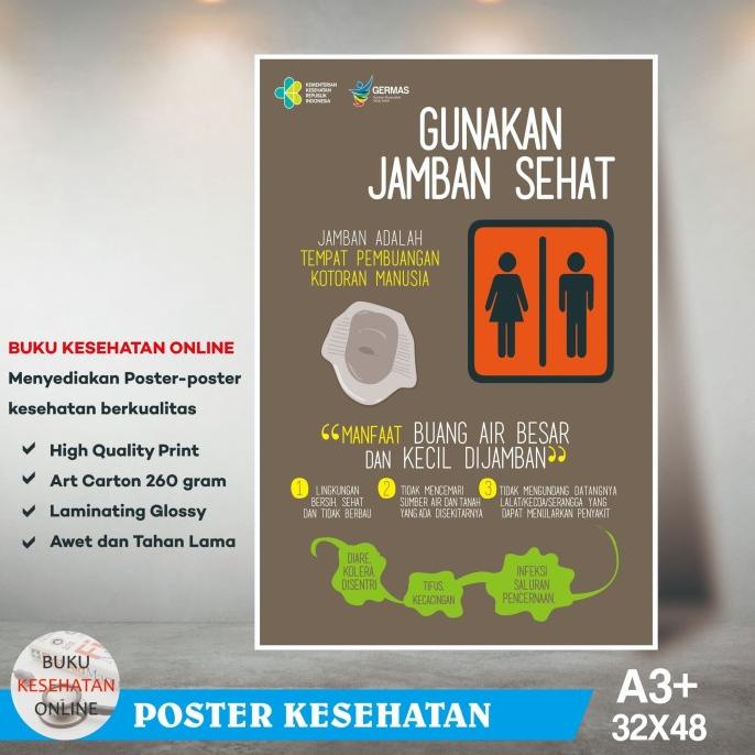 Jual Poster Kesehatan Gunakan Jamban Sehat Laminating Glossy Shopee