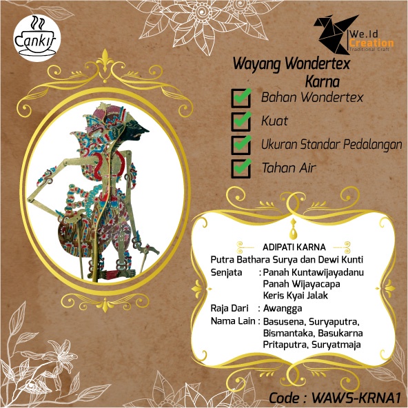 Jual Wayang Kulit Adipati Karna Berbahan Wondertex Shopee Indonesia