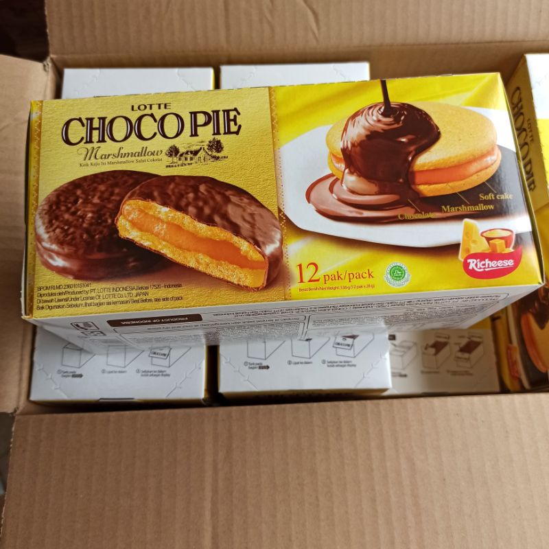 Jual Lotte Choco Pie Chocopie Marshmallow Soft Cake Richeese Keju G