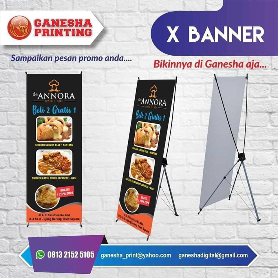 Jual Cetak X Banner 60x160 Cm Rangka Fiber Shopee Indonesia