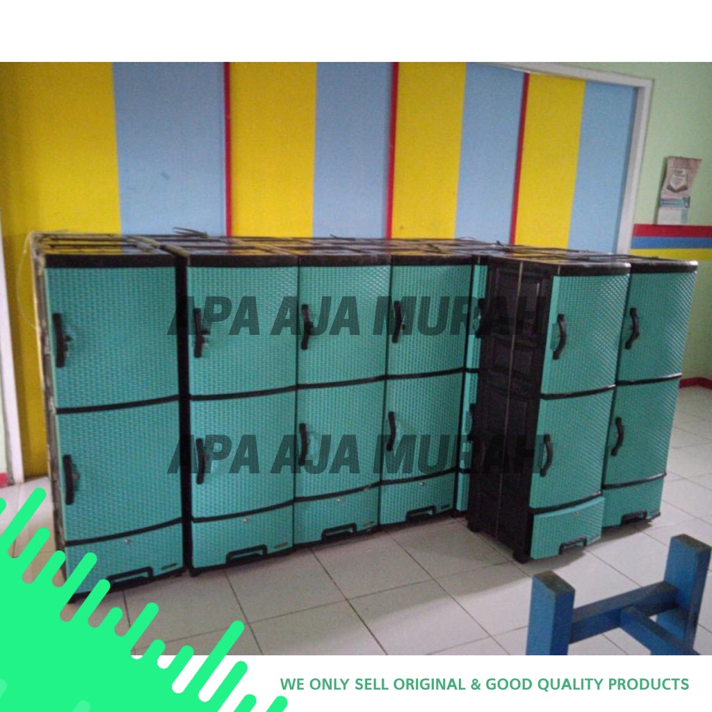 Jual LEMARI PLASTIK LOCKER KUNCI NAPOLLY CLC 55L K3 SAKURA MOTIF ROTAN