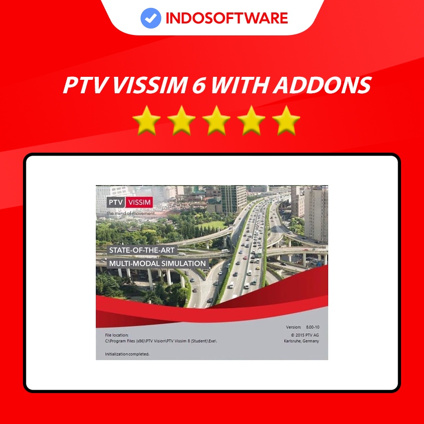 Jual SOFTWARE PTV VISSIM 6 WITH ADDONS VIS SIM FULL VERSION LIFETIME