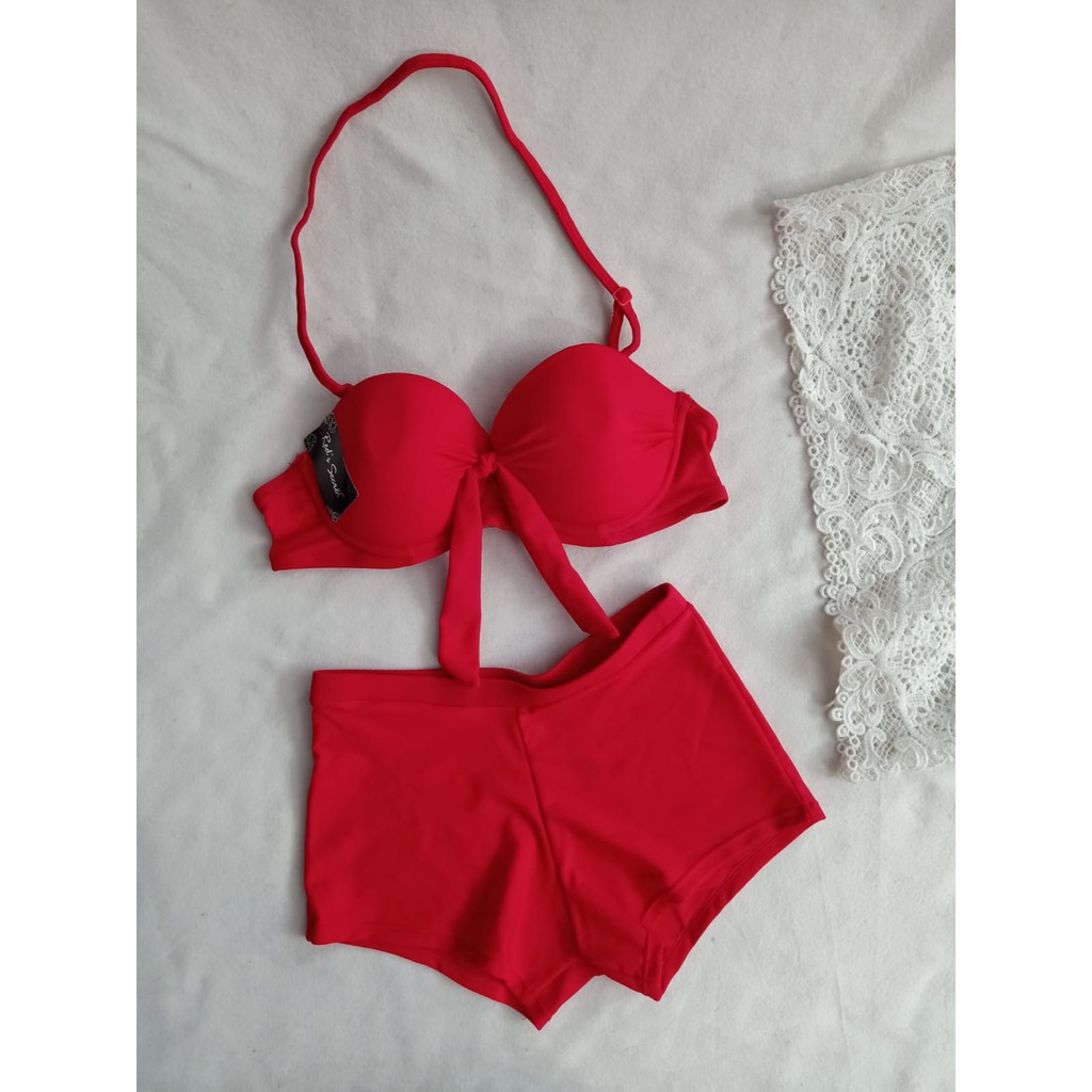 Jual Bk X Warna Merah Bikini Pantai Dengan Busa Push Up Dan