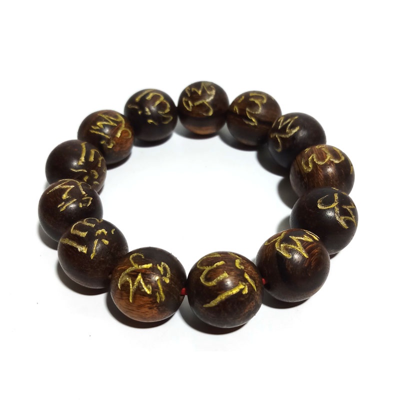 Jual Gelang Kayu Gaharu BUAYA Asli Kalimantan Wangi Grade A 18 Mm Ukir