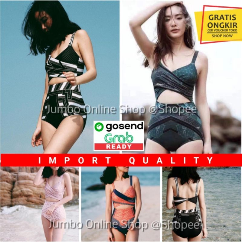 Jual Baju Renang Wanita Cewe Perempuan Model Retro Thailand Bikini One