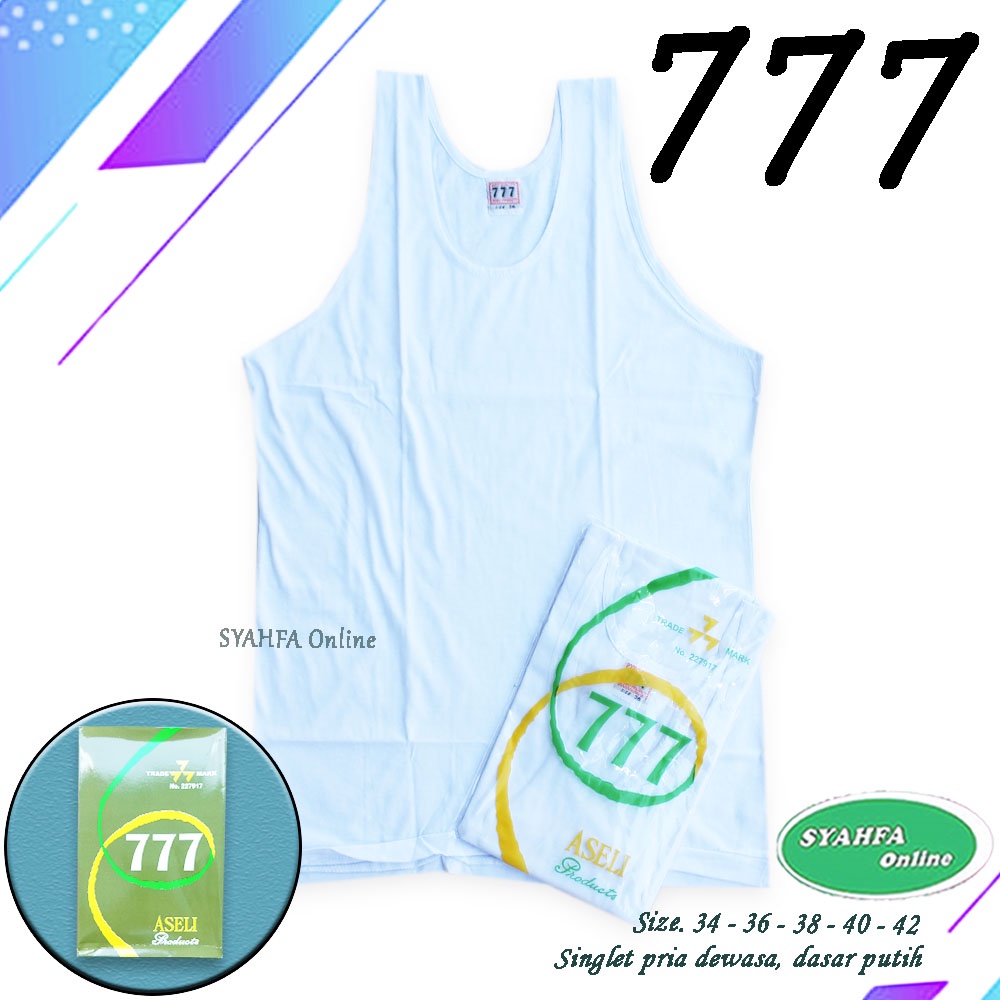 Jual SINGLET 777 Kaos Kaos Dalam Pria Putih Singlet Pria Kaos