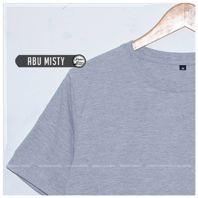 Jual Kaos Polos Abu Misty Cotton Combed 30s Lengan Pendek Pria Wanita