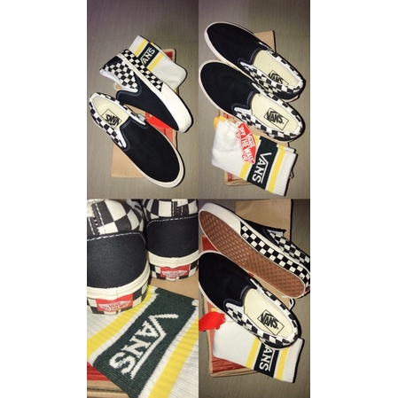 Jual Vans Slip On Sidewall Checkerboard Black White Shopee Indonesia