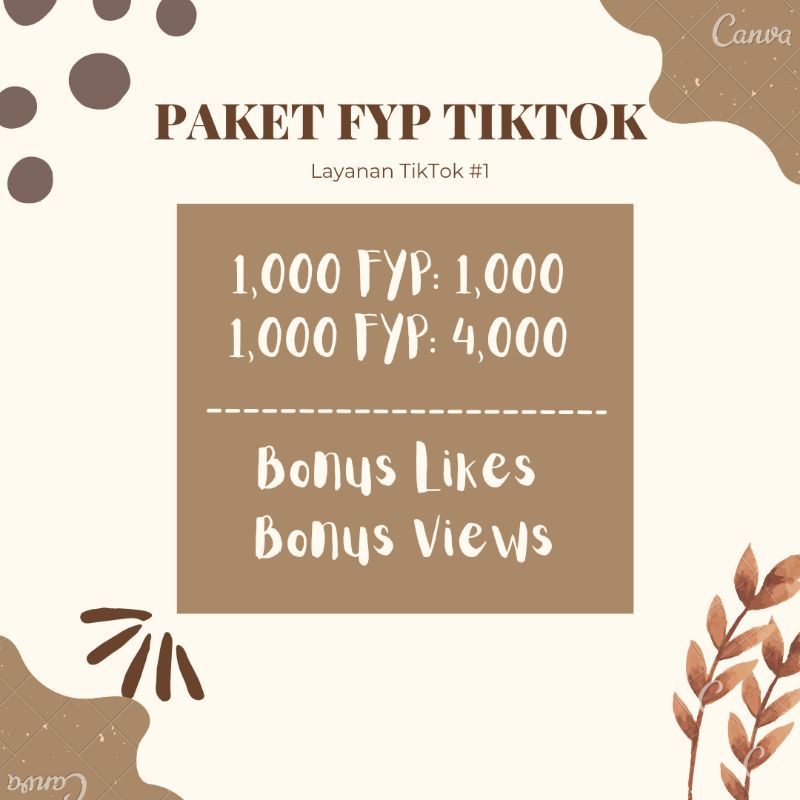 Jual LAYANAN PAKET FYP TIKTOK VIEWS TIKTOK LAYANAN TIKTOK 1