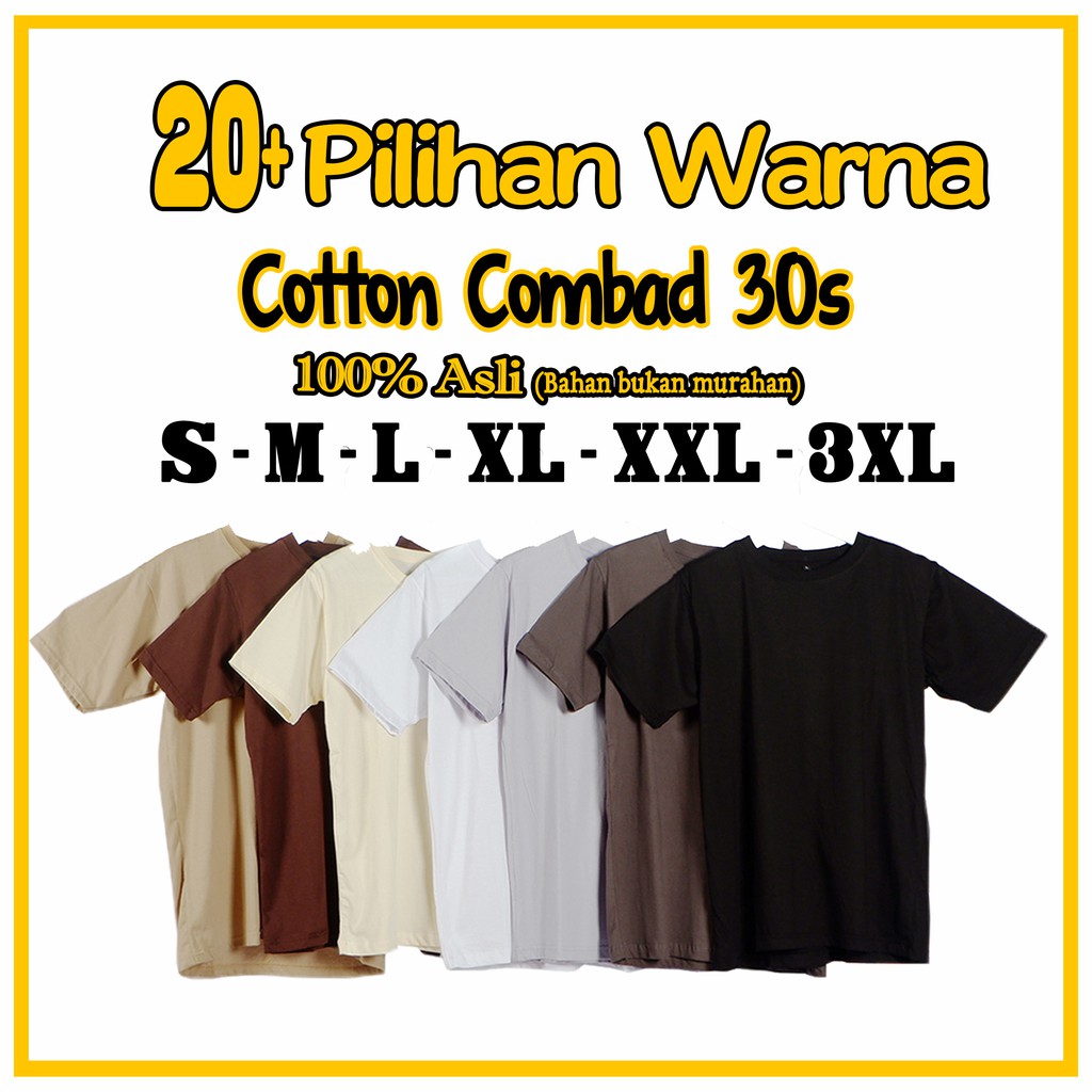 Jual Kaos Polos Pendek Cotton Combed S Lengan Pendek Baju Distro