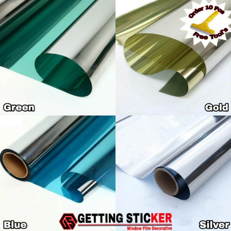 Jual Sticker Kaca Kaca Film One Way Cermin Silver Gold Blue Green