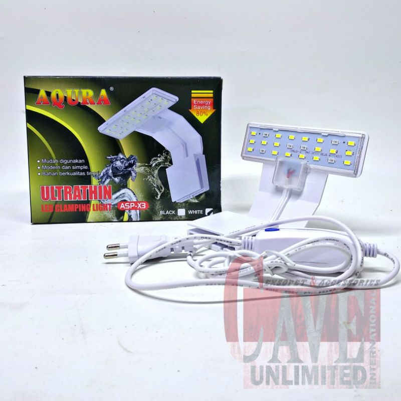 Jual Lampu Aquarium Akuarium Aquascape Jepit LED Aqura ASP X3 Daya 3