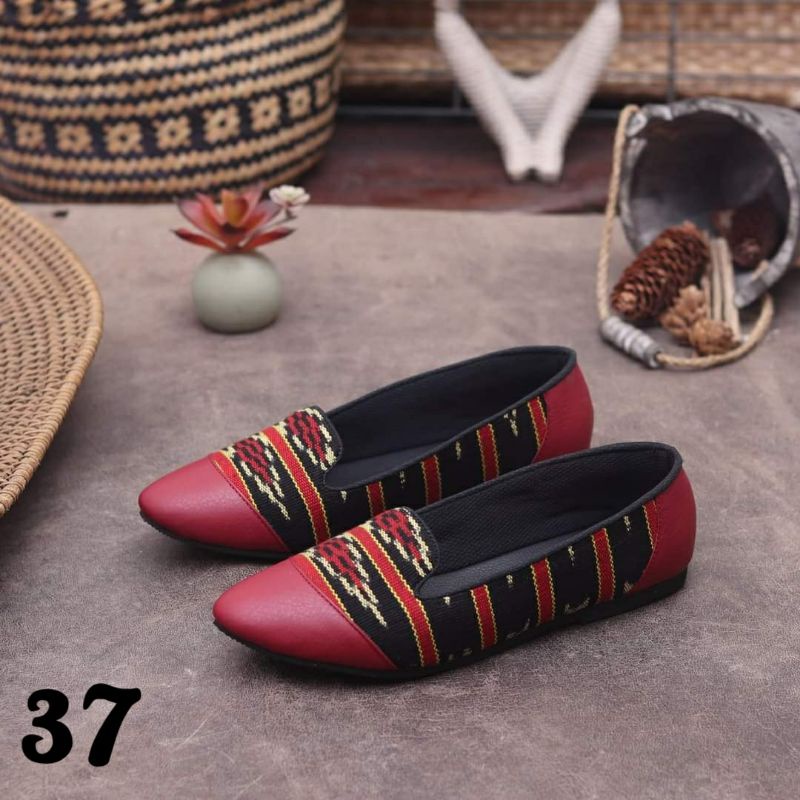 Jual Flat Shoes Tenun Ntt Flat Shoes Etnik Sepatu Teplek Etnik