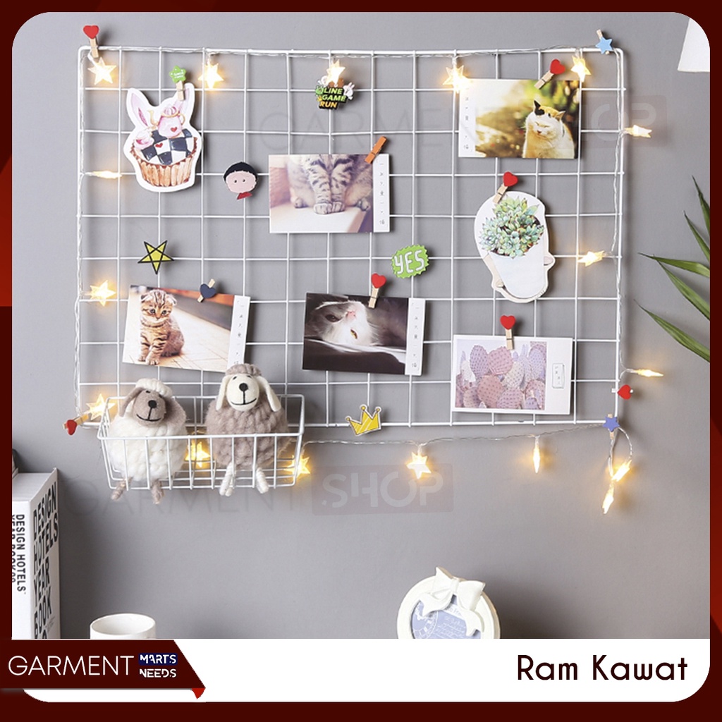 Jual Kr Kawat Ram Hiasan Dinding Minimalis Dekorasi Kamar Grid Wall