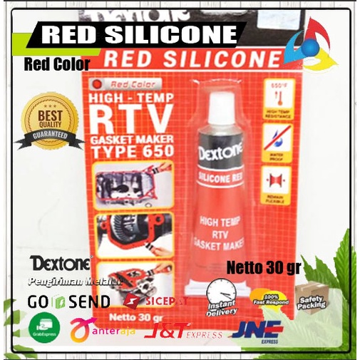 Jual Lem Gasket Merah Packing Silicone Red Dextone Hi Temp Rtv Gasket