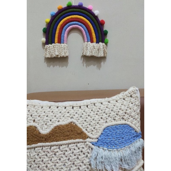 Jual Rainbow Pajangan Hiasan Dinding Macrame Rainbow Estetik Shopee