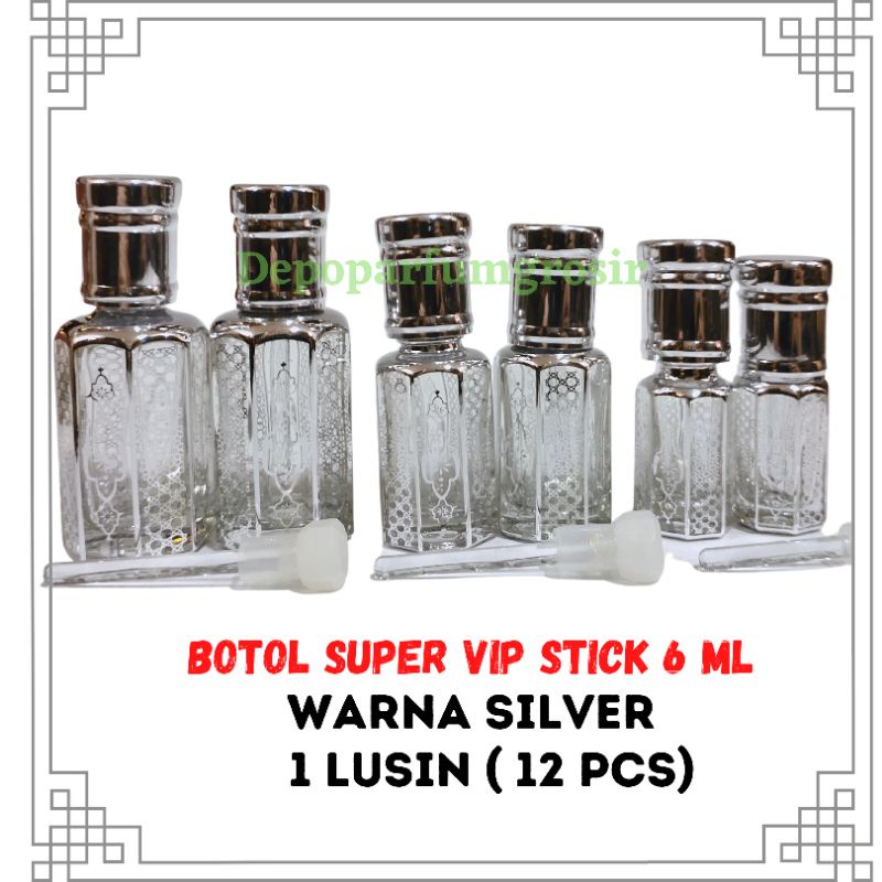 Jual Botol Parfum Tola Batik Printing Super Vip Stick Kaca Warna Silver