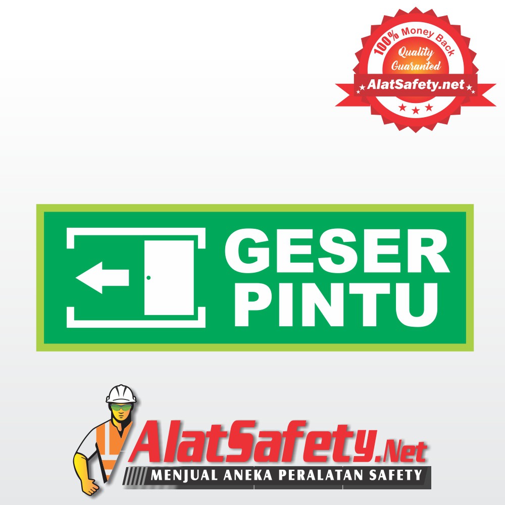 Jual Sticker Safety Sign K3 Tanda Arah Geser Pintu Panah Ke Kiri