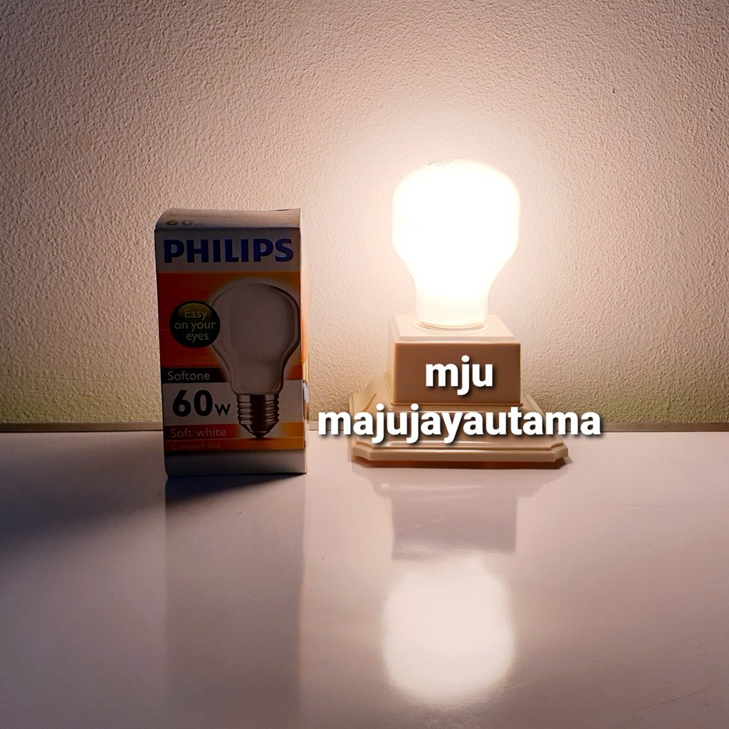 Jual PHILIPS Lampu Pijar 75 Watt Susu Softone Shopee Indonesia