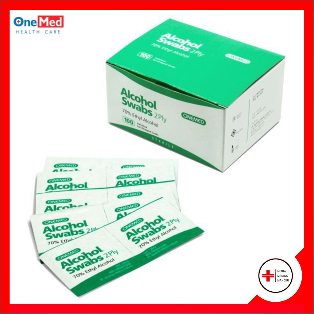 Jual Onemed Alkohol Swab Box Isi 100s Dus Hijau Shopee Indonesia