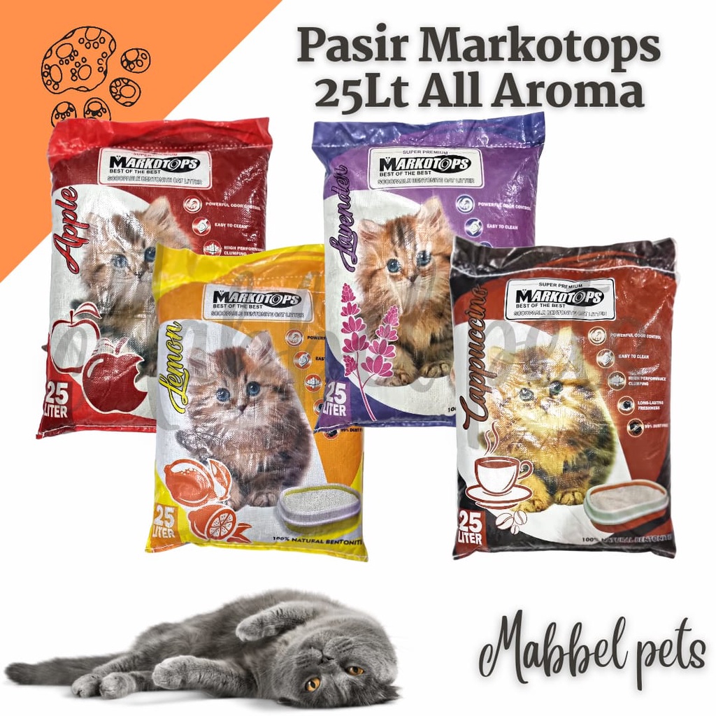 Jual Pasir Kucing Markotops Lt Pasir Wangi Gumpal Markotop Liter