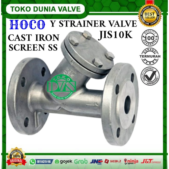 Jual Y STRAINER VALVE 3 DN80 JIS10K CAST IRON SCREEN SS304 HOCO