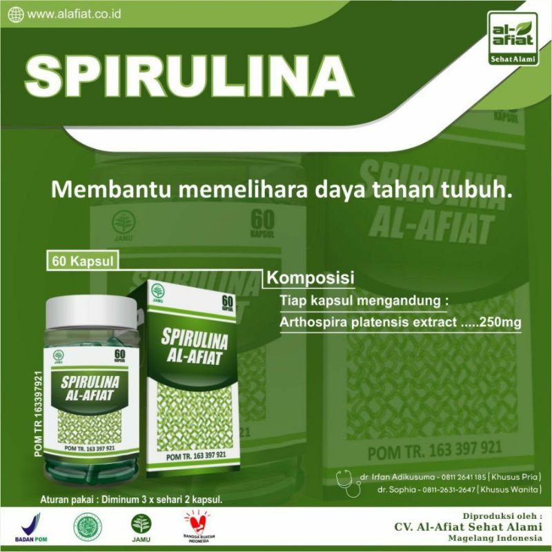 Jual Kapsul Spirulina Al Afiat 60 Kapsul Shopee Indonesia